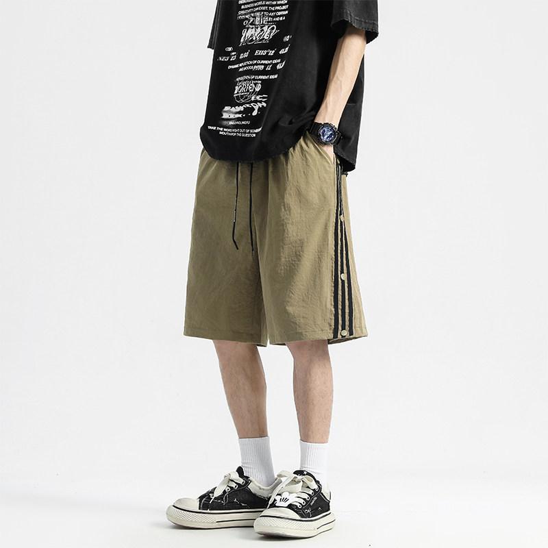 メンズ ファッション 服 男性用 オシャレ シンプル 大人 かっこいい 大きいサイズ ストリート 紳士服 冷感 パンツ 夏 薄手 ストライプ スーツ 五分丈 ワイド レッグ カジュアル