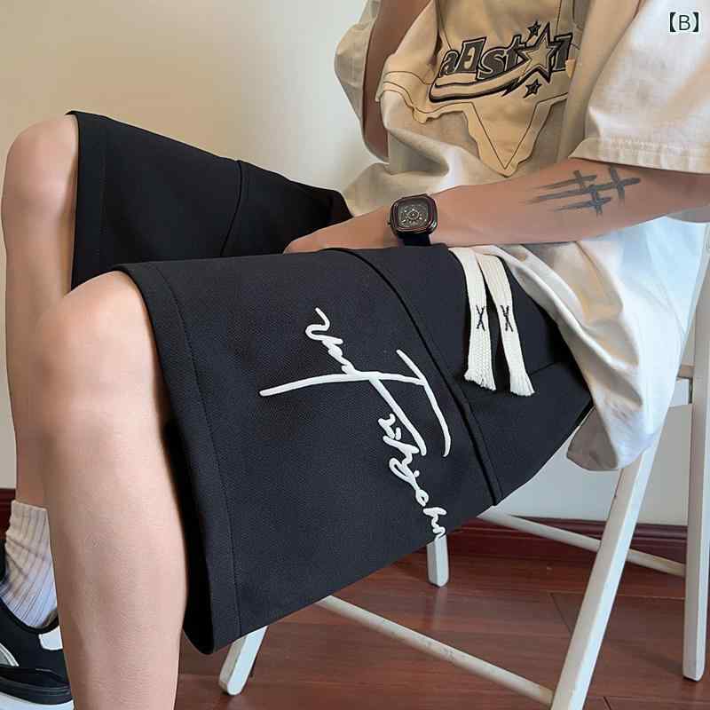 メンズ ファッション 服 男性用 オシャレ シンプル 大人 かっこいい 大きいサイズ ストリート 紳士服 ヘビー スーツ パンツ 夏 ストレート カジュアル 五分丈 アメリカン バスケットボール