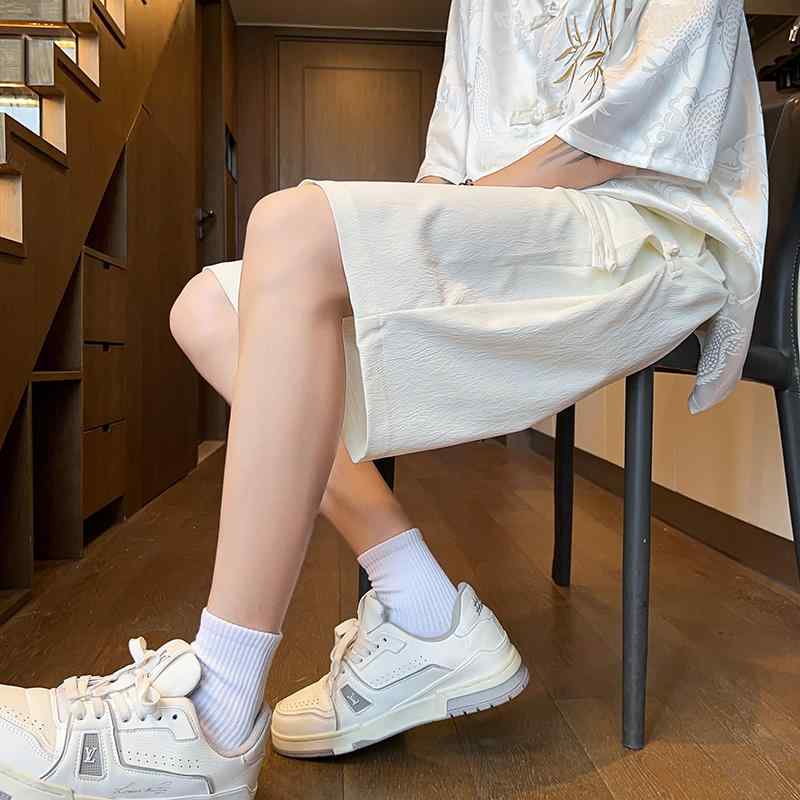 Short, Half Pants - メンズ ファッション 服 男性用 オシャレ シンプル 大人 かっこいい 大きいサイズ ストリート 紳士服 バックル パンツ 夏 薄手 カジュアル ストレート 五分丈 サマー