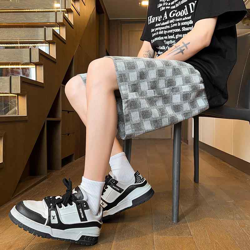 メンズ ファッション 服 男性用 オシャレ シンプル 大人 かっこいい 大きいサイズ ストリート 紳士服 チェック柄 パンツ 夏 薄手 ゆったり カジュアル 五分丈 アウターウェア ビーチ