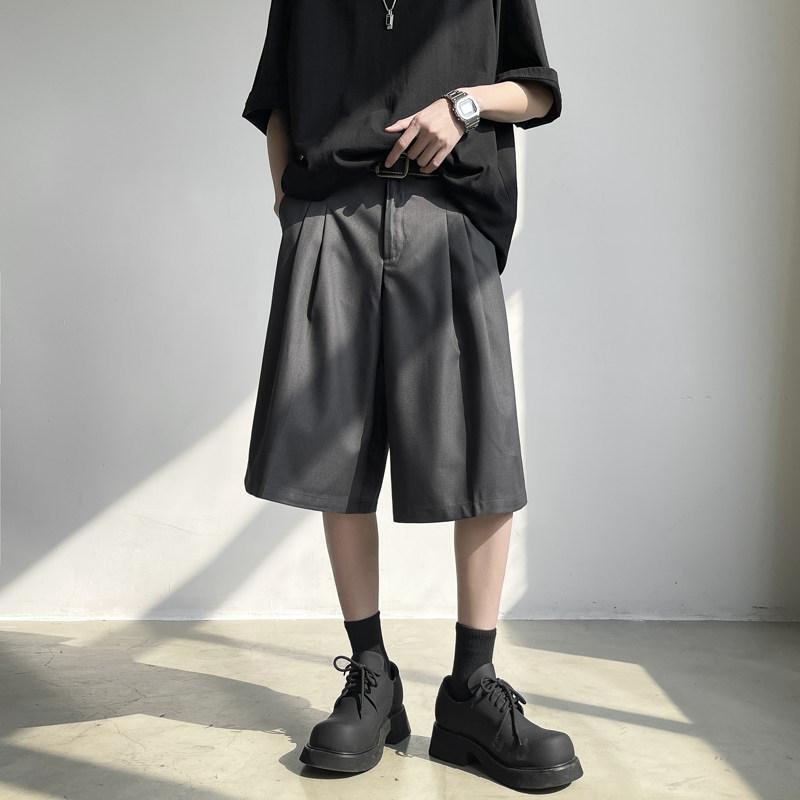 メンズ ファッション 服 男性用 オシャレ シンプル 大人 かっこいい 大きいサイズ ストリート 紳士服 シンプル スーツ パンツ 夏 フィット ナリ カジュアル ゆったり ワイド レッグ 五分丈
