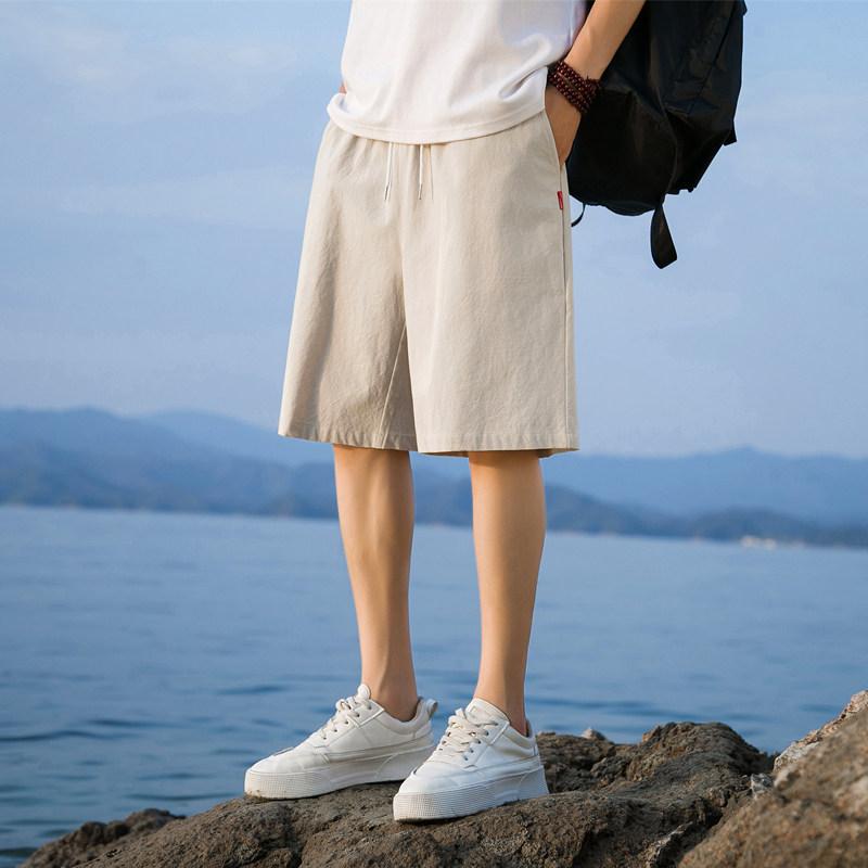 Cotton Pants - メンズ ファッション 服 男性用 オシャレ シンプル 大人 かっこいい 大きいサイズ ストリート 紳士服 綿 リネン パンツ 夏 五分丈 ミディアム
