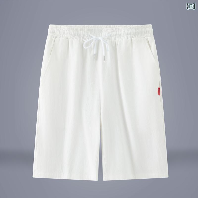 メンズ ファッション 服 男性用 オシャレ シンプル 大人 かっこいい 大きいサイズ ストリート 紳士服 コットンリネン パンツ サマー ミディアム カジュアル リネン スーツ 五分丈