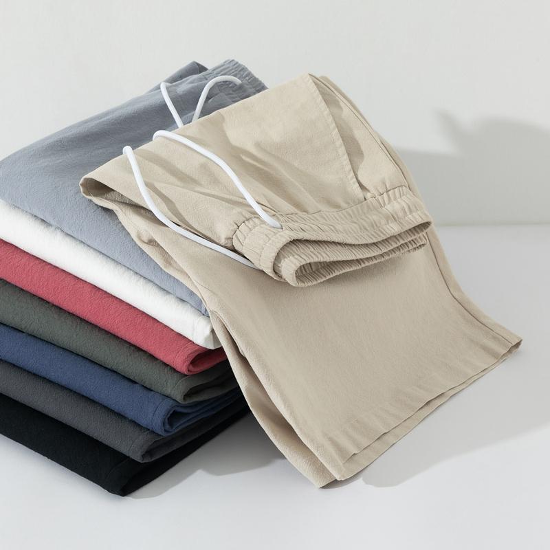 メンズ ファッション 服 男性用 オシャレ シンプル 大人 かっこいい 大きいサイズ ストリート 紳士服 コットンリネン パンツ 夏 薄手 カジュアル スーツ 冷感 速乾 五分丈 ビーチ リネン ミッド