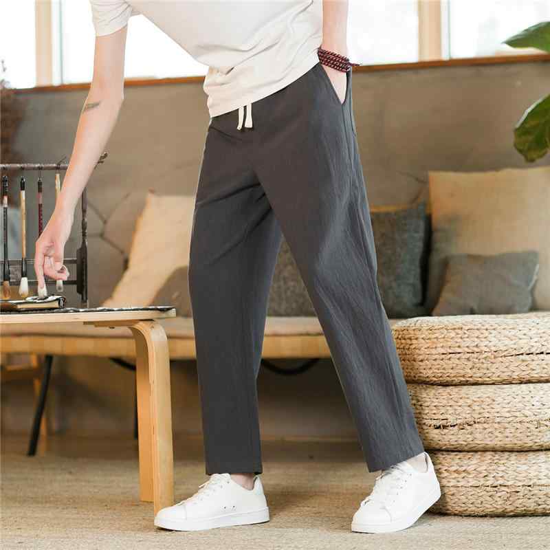 メンズ ファッション 服 男性用 オシャレ シンプル 大人 かっこいい 大きいサイズ ストリート 紳士服 夏 綿 ズボン スリムフィット パンツ カジュアル 薄手 リネン コットンリネン