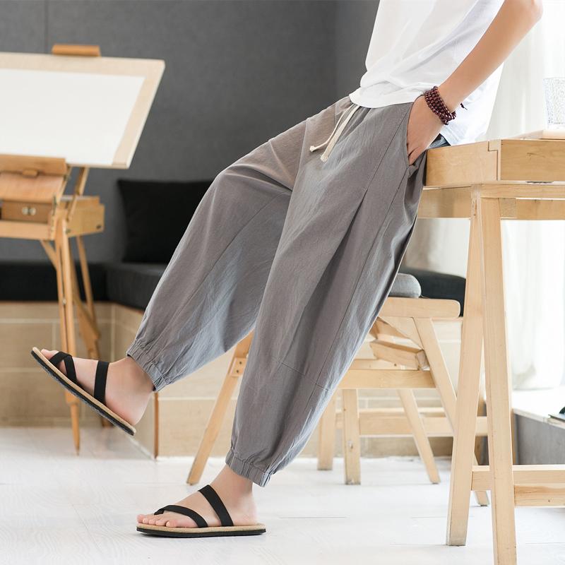 メンズ ファッション 服 男性用 オシャレ シンプル 大人 かっこいい 大きいサイズ ストリート 紳士服 パンツ 夏 薄手 リネン 綿 スーツ カジュアル アンクル タイ 九分丈