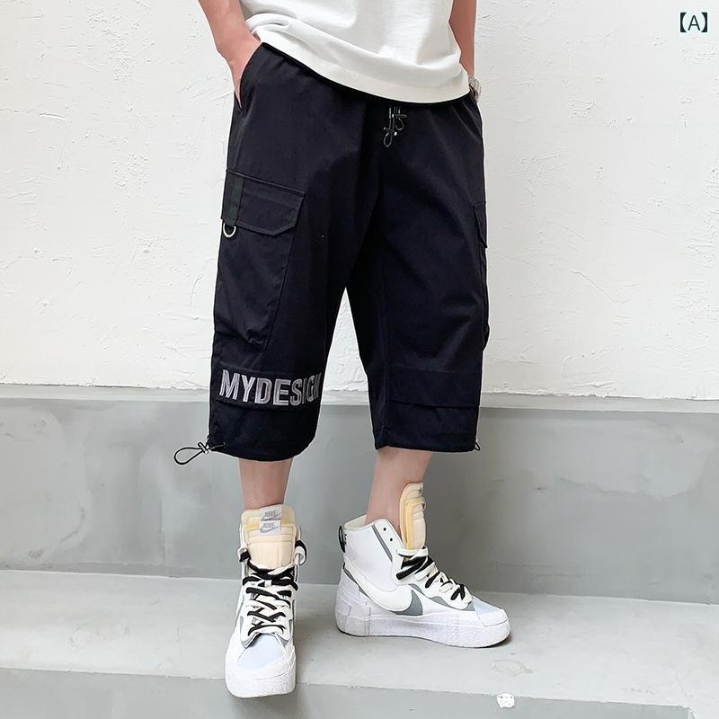 メンズ ファッション 服 男性用 オシャレ シンプル 大人 かっこいい 大きいサイズ ストリート 紳士服 カーゴ パンツ クロップド パンツ カジュアル アメカジ 夏 ストレート マルチ ケット ミッド パンツ