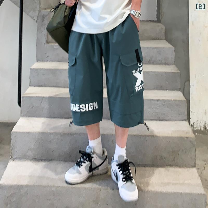 メンズ ファッション 服 男性用 オシャレ シンプル 大人 かっこいい 大きいサイズ ストリート 紳士服 カーゴ パンツ クロップド パンツ カジュアル アメカジ 夏 ストレート マルチ ケット ミッド パンツ
