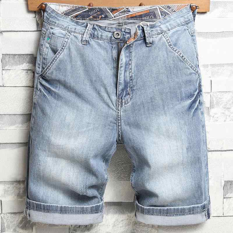 メンズ ファッション 服 男性用 オシャレ シンプル 大人 かっこいい 大きいサイズ ストリート 紳士服 夏 淡 薄手 ストレッチレート デニム パンツ ジーンズ ミディアム パンツ ハーフ シンプル(4)