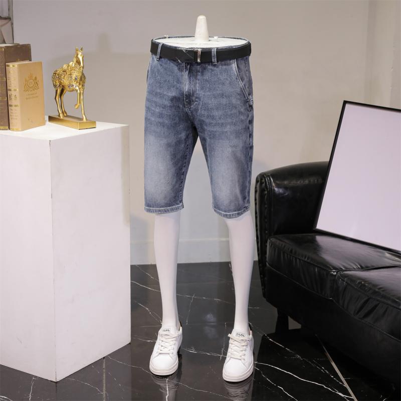 メンズ ファッション 服 男性用 オシャレ シンプル 大人 かっこいい 大きいサイズ ストリート 紳士服 サマー デニム パンツ スリム 斜 ケット 五分丈 パンツ 韓国スタイル シンプル(4)