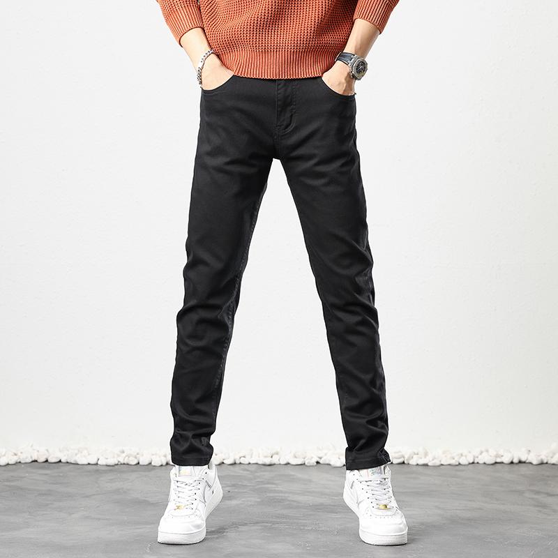 メンズ ファッション 服 男性用 オシャレ シンプル 大人 かっこいい 大きいサイズ ストリート 紳士服 春秋 ブラック ジーンズ スリムフィット 伸縮性 ストレッチ ストレッチ ロング パンツ ファッション パンク カジュアル
