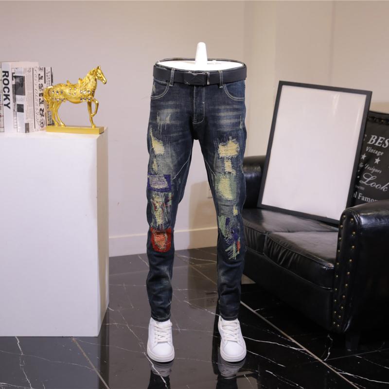 メンズ ファッション 服 男性用 オシャレ シンプル 大人 かっこいい 大きいサイズ ストリート 紳士服 春秋 レトロ 加工 ジーンズ スト..