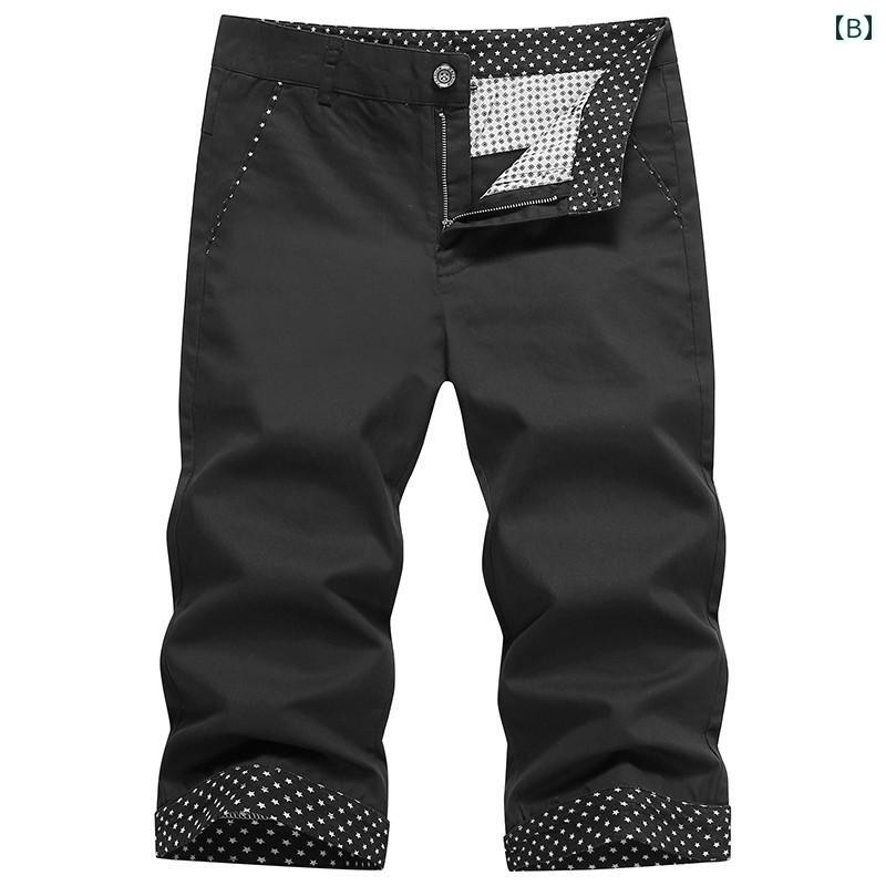 メンズ ファッション 服 男性用 オシャレ シンプル 大人 かっこいい 大きいサイズ ストリート 紳士服 夏 パンツ アウター 韓国スタイル スリムフィット ビーチ 綿 ミドル ストレート レッグ カジュアル クロップド パンツ