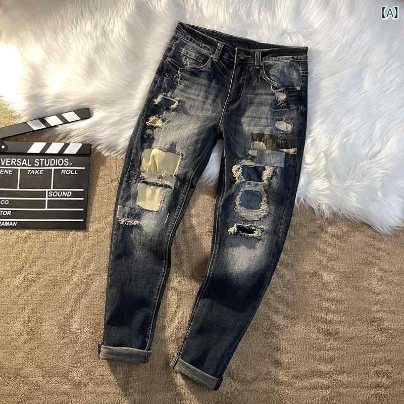 メンズ ファッション 服 男性用 オシャレ シンプル 大人 かっこいい 大きいサイズ ストリート 紳士服 レトロ ストレート スリム ジーンズ アメリカン ファッション ストリート ズボン