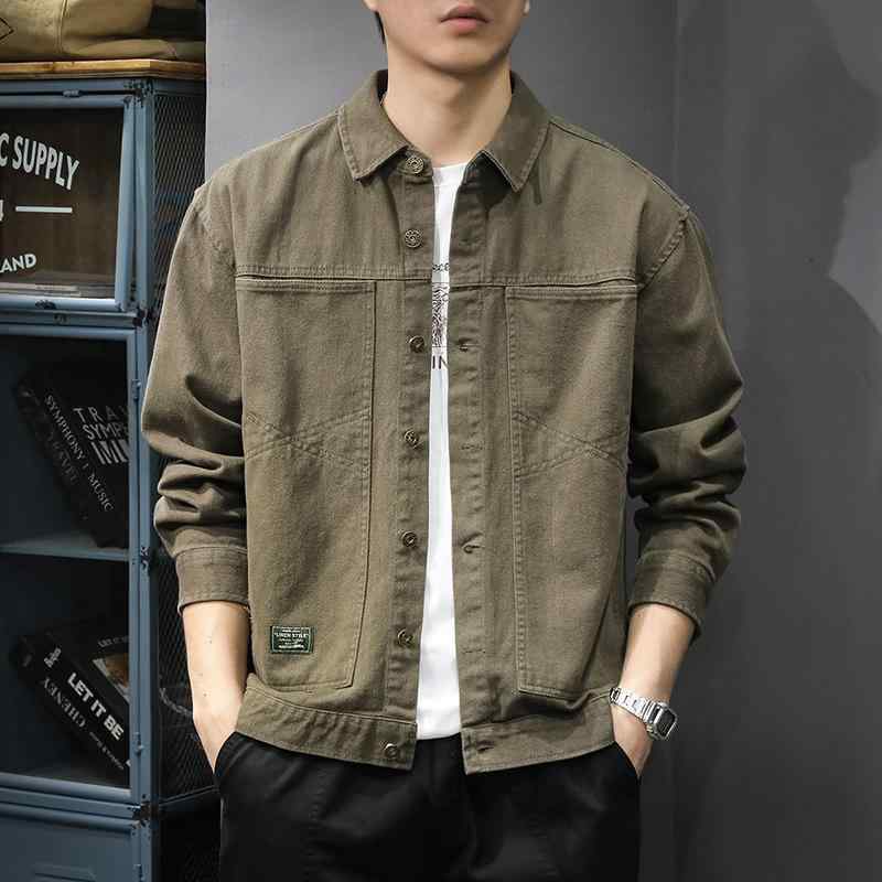 Rakuten - メンズ ファッション 服 男性用 オシャレ シンプル 大人 かっこいい ストリート 長袖 シャツ アメリカン レトロ ジャケット コート