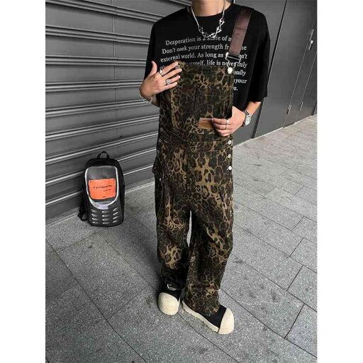 メンズ ファッション 服 男性用 オシャレ シンプル 大人 かっこいい 大きいサイズ ストリート 紳士服 アメリカン レトロ ヒョウ柄 サスペンダー ストリート カジュアル デニム ジャンプ スーツ メンズ ファッション 服 男性用 オシャレ シンプル 大人 かっこいい 大きいサイズ ストリート 紳士服 アメリカン レトロ ヒョウ柄 サスペンダー ストリート カジュアル デニム ジャンプ スーツ