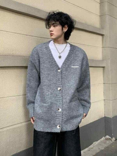 メンズ ファッション 服 男性用 オシャレ シンプル 大人 かっこいい 大きいサイズ ストリート 紳士服 アメカジ グレー Vネック セーター カーディガン ジャケット 秋冬 カップル メンズ ファッション 服 男性用 オシャレ シンプル 大人 かっこいい 大きいサイズ ストリート 紳士服 アメカジ グレー Vネック セーター カーディガン ジャケット 秋冬 カップル