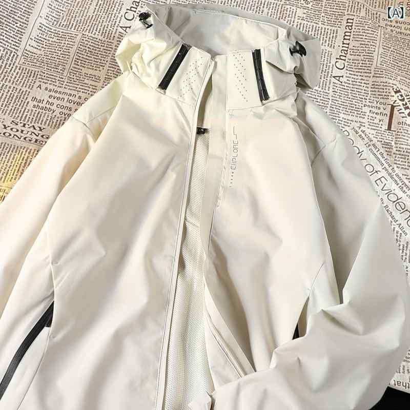 メンズ ファッション 服 男性用 オシャレ シンプル 大人 かっこいい 大きいサイズ ストリート 紳士服 アメリカン ジャケット 秋 フード ブラック アウトドア ゆったり 登山 防水 多機能 ウィンド トップス