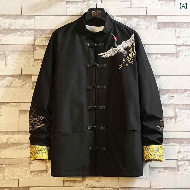 メンズ ファッション 服 男性用 オシャレ シンプル 大人 かっこいい 大きいサイズ ストリート 紳士服 唐 スーツ ジャケット ボタン ダウン スタンドカラー チュニック レトロ 衣装