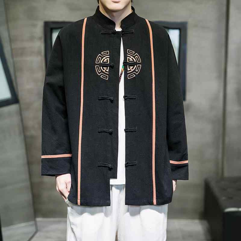 メンズ ファッション 服 男性用 オシャレ シンプル 大人 かっこいい 大きいサイズ ストリート 紳士服 春秋 ジャケット リネン レトロ 漢服 カジュアル スタンドカラー ボタン 唐 スーツ 綿