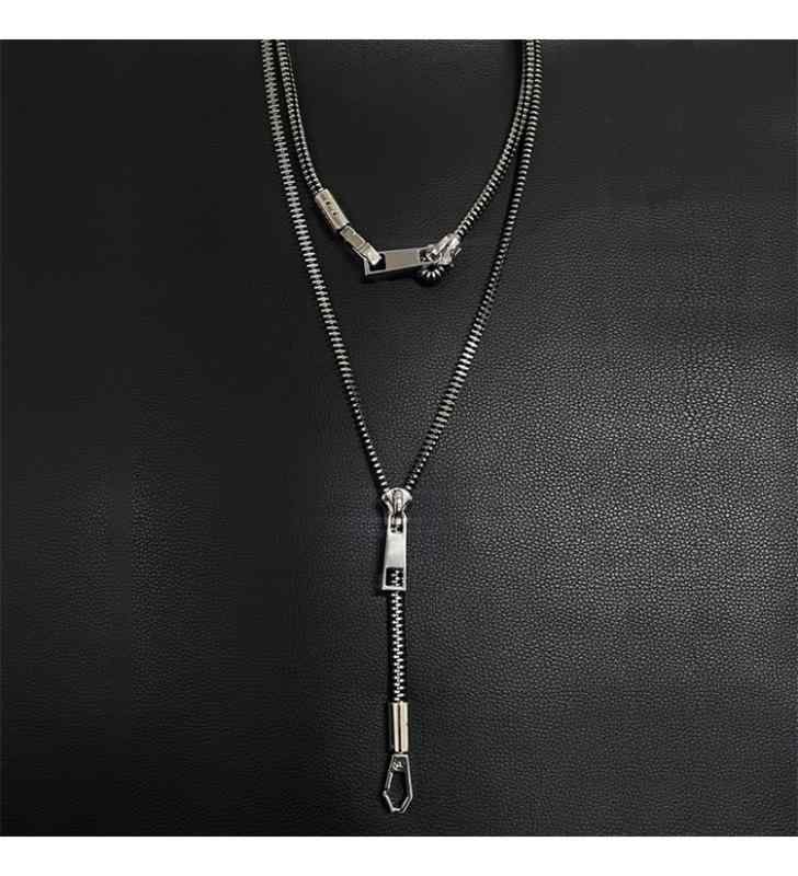 メンズ ファッション 服 男性用 オシャレ シンプル 大人 かっこいい 大きいサイズ ストリート 紳士服 金 ダーク 調節可能 ネック チェーン ジッパー 鎖骨 マルチ ウェア スネーク ボーン ネックレス