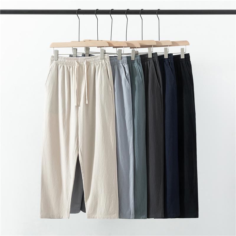 メンズ ファッション 服 男性用 オシャレ シンプル 大人 かっこいい 大きいサイズ ストリート 紳士服 夏 薄手 リネン ズボン カジュアル ストレッチ 綿