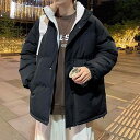メンズ ファッション 服 男性用 オシャレ シンプル 大人 かっこいい 大きいサイズ ストリート 紳士服 コットンコート 秋冬 黒 スタカラー ベルベット 厚手 防寒性 暖かい