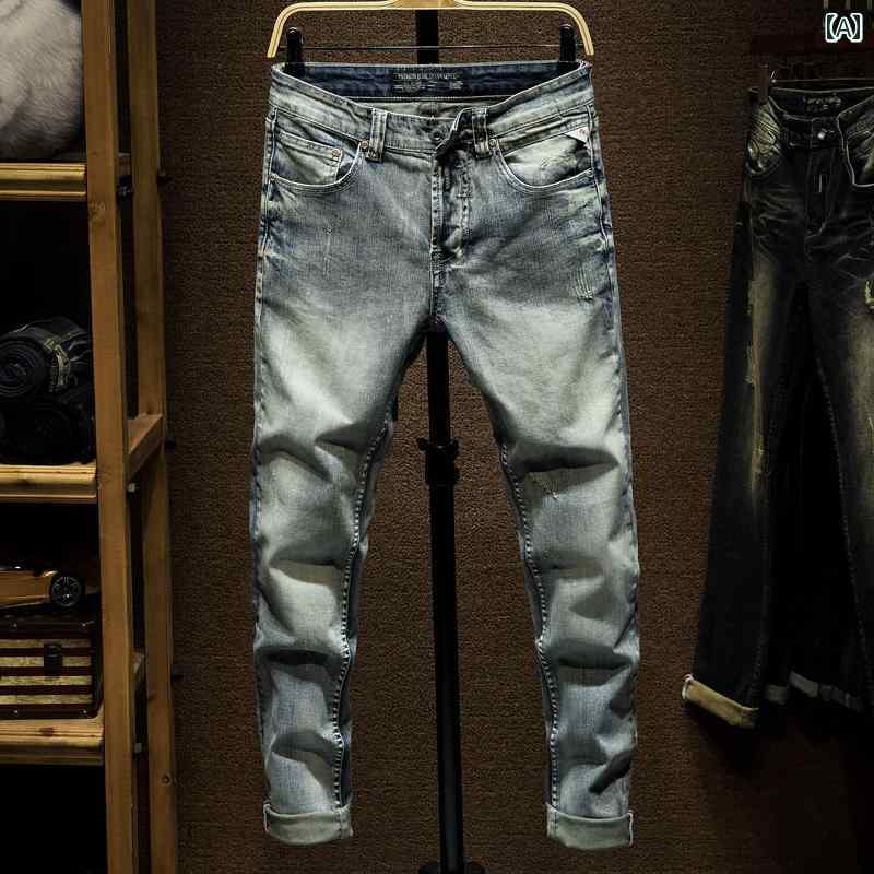 メンズ ファッション 服 男性用 オシャレ シンプル 大人 かっこいい 大きいサイズ ストリート 紳士服 レトロ ジーンズ ストレート 春 秋 青春 ゆったり 精神 長ズボン スリム