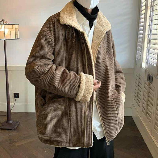 メンズ ファッション 服 男性用 オシャレ シンプル 大人 かっこいい 大きいサイズ ストリート 紳士服 コーデュロイ スタンドカラー コットンコート 冬 ラムウール ベルベット シティ ワークウェア メンズ ファッション 服 男性用 オシャレ シンプル 大人 かっこいい 大きいサイズ ストリート 紳士服 コーデュロイ スタンドカラー コットンコート 冬 ラムウール ベルベット シティ ワークウェア