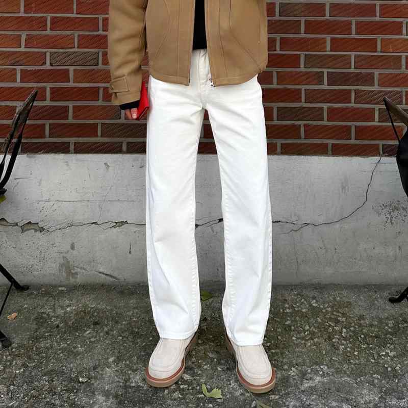 Rakuten - メンズ ファッション 服 男性用 オシャレ シンプル 大人 かっこいい ストリート ホワイト ストレート ジーンズ ゆったり ワイド レッグ パンツ ストリート 快適 スリム カジュアル