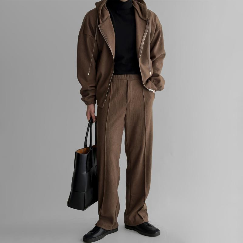 メンズ ファッション 服 男性用 オシャレ シンプル 大人 かっこいい ストリート カジュアル スポーツ スーツ 厚手 フード付き スウェットシャツ カーディガン ワイド レッグ パンツ 軽量 大人っぽい ツーピース シャツ スウェット