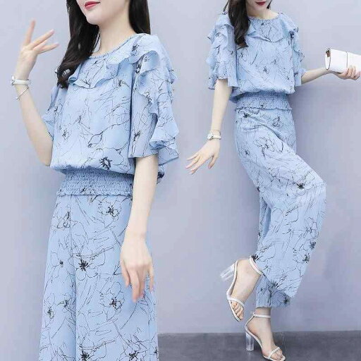 ファッション 服 オシャレ カワイイ シンプル 大カワイイ サイズ スーツ 夏 トップス 花柄 カジュアル ワイド レッグ パンツ ファッション 服 オシャレ カワイイ シンプル 大カワイイ サイズ スーツ 夏 トップス 花柄 カジュアル ワイド レッグ パンツ