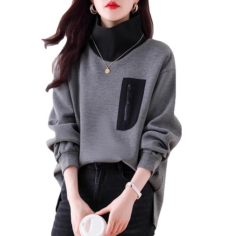 レディース ファッション 服 オシャレ カワイイ シンプル 大人カワイイ 大きいサイズ グレー セーター ジャケット 秋　冬 長袖 ハイネックトップス