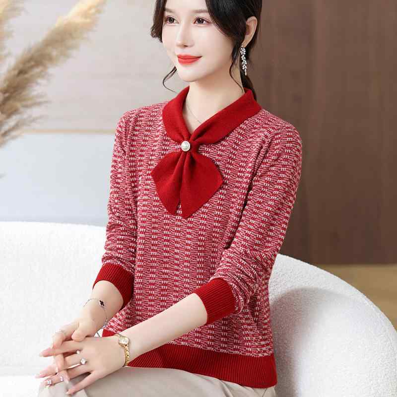 春 コーデ レディース ファッション オシャレ カワイイ シンプル きれいめ ナチュラル 上品カジュアル 婦人服 ニット セーター 長袖 スタイリッシュ トップス レイヤリング シャツ