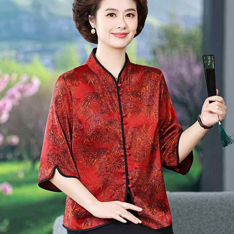 Other - 春 コーデ レディース ファッション オシャレ カワイイ シンプル きれいめ ナチュラル 上品カジュアル 婦人服 シャツ 夏 ドレス 七分袖 薄手 ハイエンド アジアンテイスト チャイナ スーツ 服