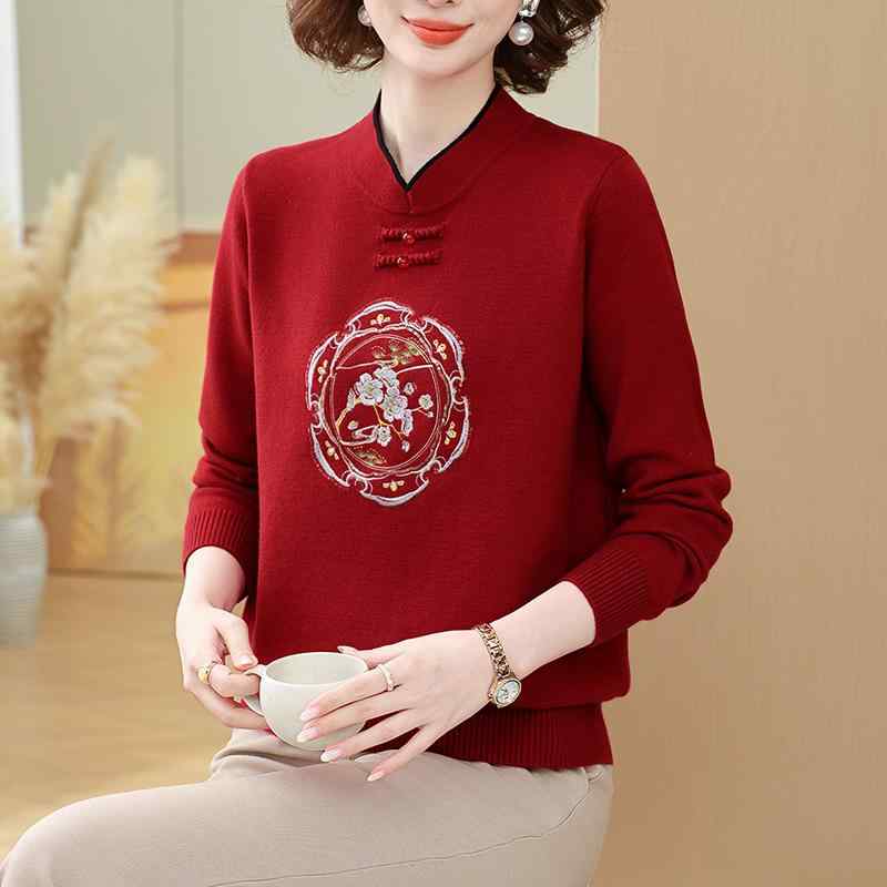 春 コーデ レディース ファッション オシャレ カワイイ シンプル きれいめ ナチュラル 上品カジュアル 婦人服 服 ニット ウール スタイリッシュ セーター 干支 赤 トップス