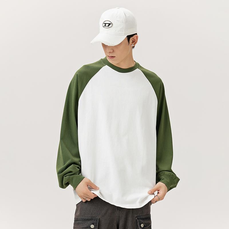長袖 - メンズ ファッション 服 オシャレ シンプル 大人 かっこいい 大きいサイズ ストリート 紳士服 アメリカン ラグラン 長袖 T シャツ 綿 カジュアル ラウンドネック インナー レイヤリング トップス