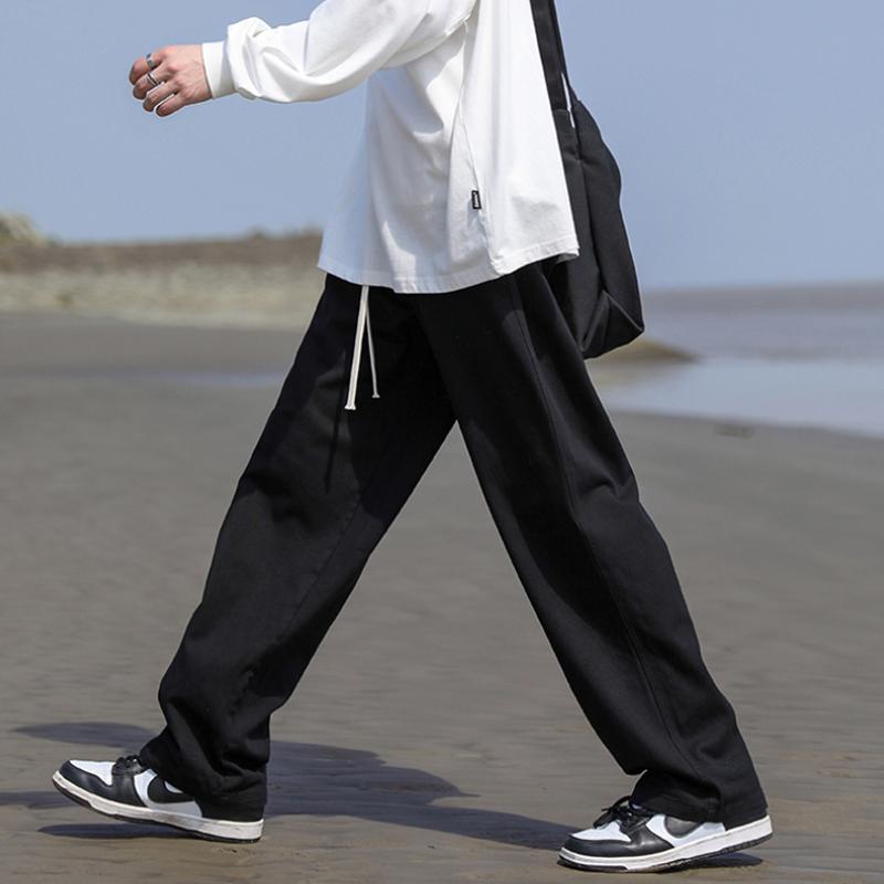 メンズ ファッション 服 オシャレ シンプル 大人 かっこいい 大きいサイズ ストリート 紳士服 黒 綿 カジュアル パンツ 夏 ストレート ズボン