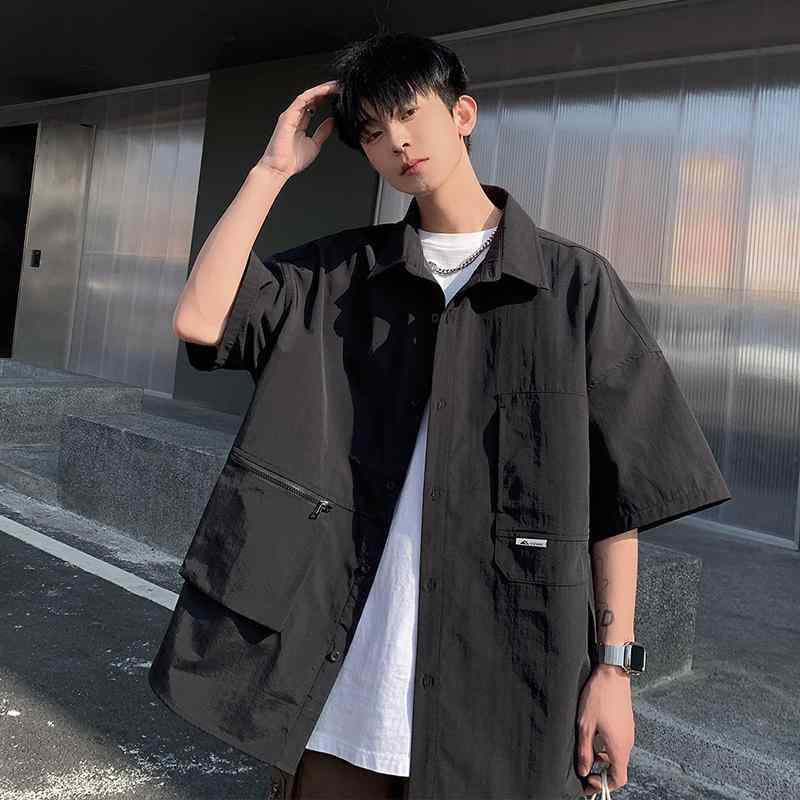 メンズ ファッション 服 オシャレ シンプル 大人 かっこいい 大きいサイズ ストリート 紳士服 半袖 シャツ 夏 薄手 ハイエンド 冷感 カジュアル ジャケット