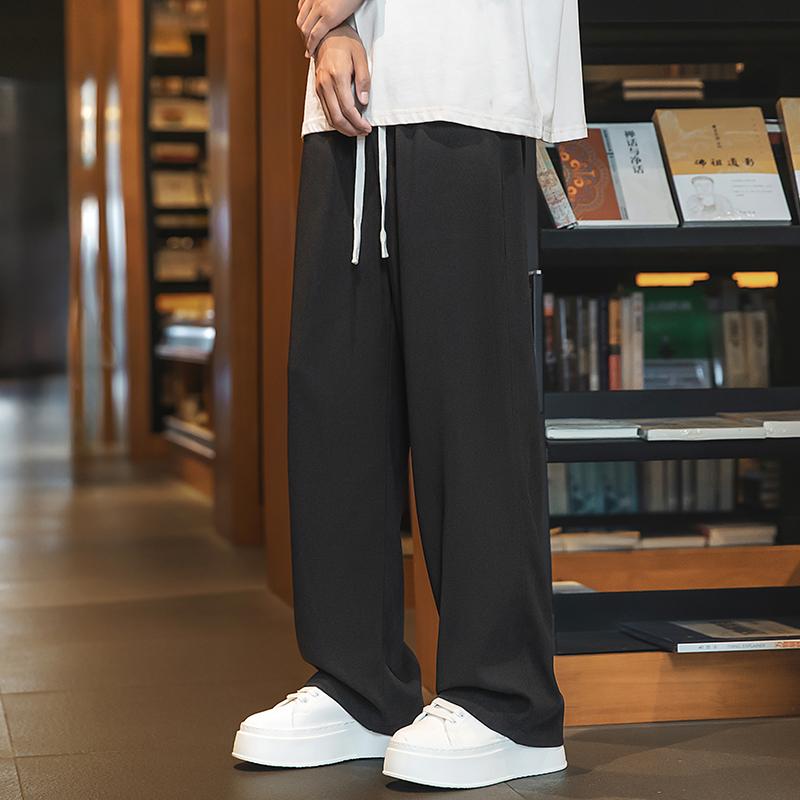 Rakuten - メンズ ファッション 服 オシャレ シンプル 大人 かっこいい 大きいサイズ ストリート 紳士服 カーキ 冷感 パンツ 夏 薄手 速乾 通気性 ストレート スーツ ワイド レッグ カジュアル