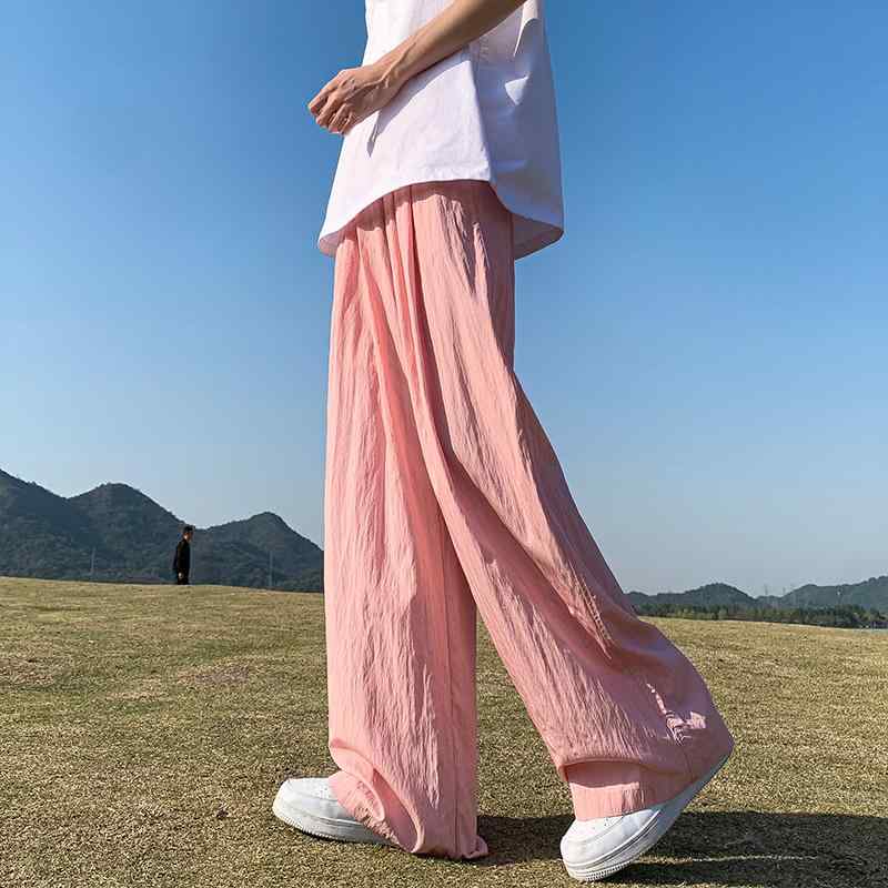 Rakuten - メンズ ファッション 服 オシャレ シンプル 大人 かっこいい 大きいサイズ ストリート 紳士服 冷感 パンツ 夏 薄手 ドレープ ワイド レッグ カジュアル クール ストレート