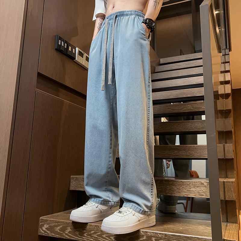 ファッション メンズ 服 オシャレ シンプル 大人 かっこいい 大きいサイズ ストリート 紳士服 冷感 ジーンズ 夏 薄手 速乾 縦 ストレート ワイド レッグ スーツ レジャー パンツ licot-13138445 リコット パッケージ画像