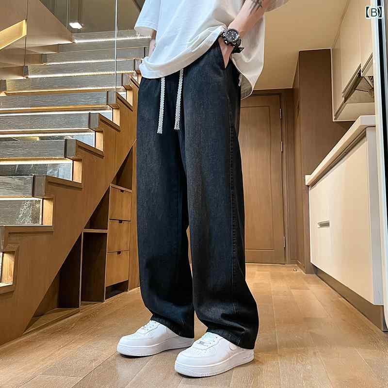 ファッション メンズ 服 オシャレ シンプル 大人 かっこいい 大きいサイズ ストリート 紳士服 冷感 ジーンズ 夏 薄手 速乾 縦 ストレート ワイド レッグ スーツ レジャー パンツ licot-13138445 リコット サンプル画像3