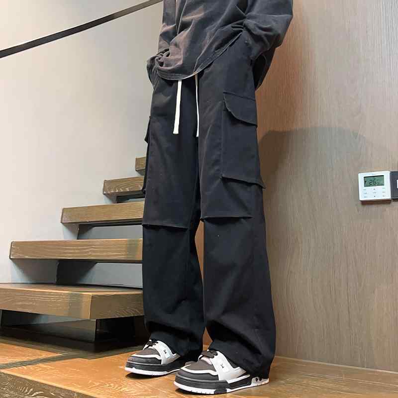 メンズ ファッション 服 オシャレ シンプル 大人 かっこいい 大きいサイズ ストリート 紳士服 黒 秋 ストレート カジュアル パンツ ア..