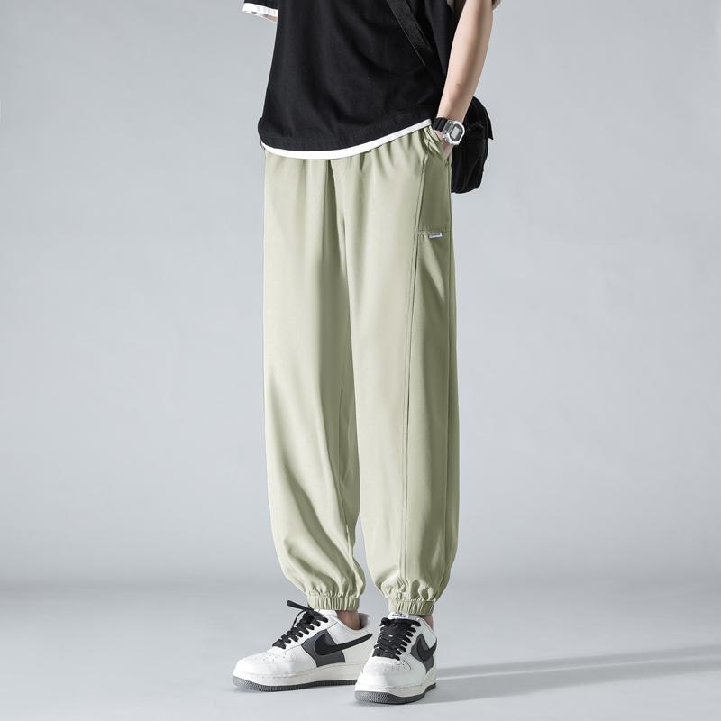 メンズ ファッション 服 オシャレ シンプル 大人 かっこいい 大きいサイズ ストリート 紳士服 冷感 パンツ 夏 薄手 クール 速乾 ズボン ゆったり カジュアル スーツ 九分丈