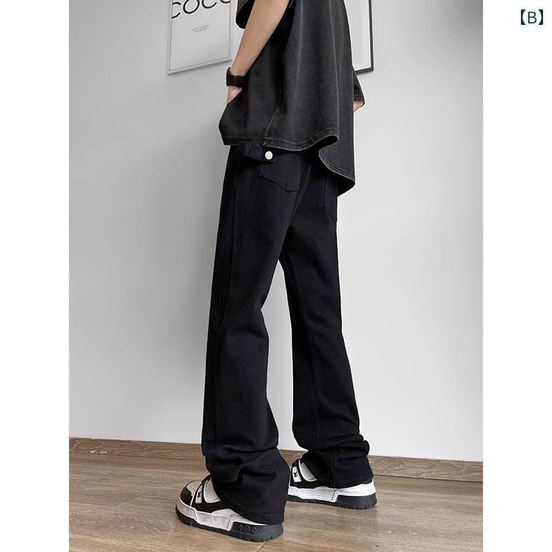 メンズ ファッション 服 オシャレ シンプル 大人 かっこいい 大きいサイズ ストリート 紳士服 スリムフィット 冷感 ジーンズ 夏 薄手 アメリカン ストレート カジュアル ロング パンツ