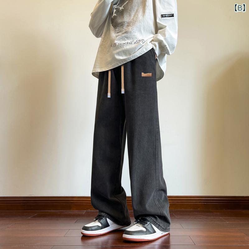 ファッション メンズ 服 オシャレ シンプル 大人 かっこいい 大きいサイズ ストリート 紳士服 ウォッシュド ジーンズ 夏 アメリカン ゆったり ワイド パンツ ストレート スーツ カジュアル ロング licot-13287898 リコット サンプル画像3