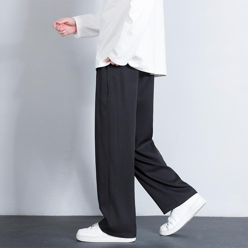 乐天商城 - メンズ ファッション 服 オシャレ シンプル 大人 かっこいい 大きいサイズ ストリート 紳士服 冷感 パンツ 夏 薄手 ドレープ 黒 ズボン ストレート カジュアル