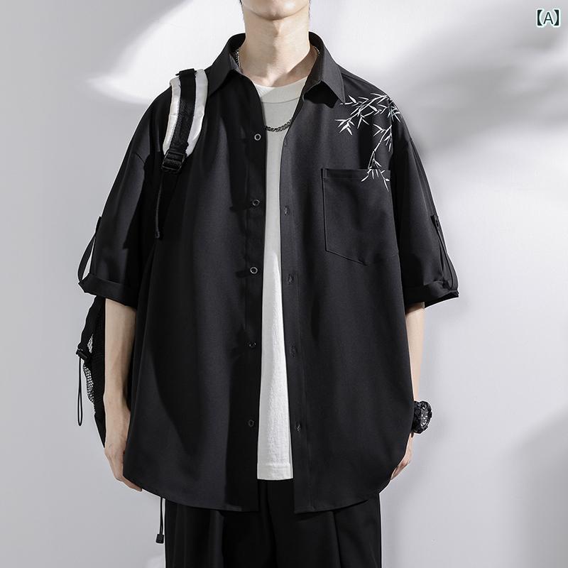 メンズ ファッション 服 オシャレ シンプル 大人 かっこいい 大きいサイズ ストリート 紳士服 夏 冷感 半袖 シャツ 薄手 ハイエンド ワークジャケット