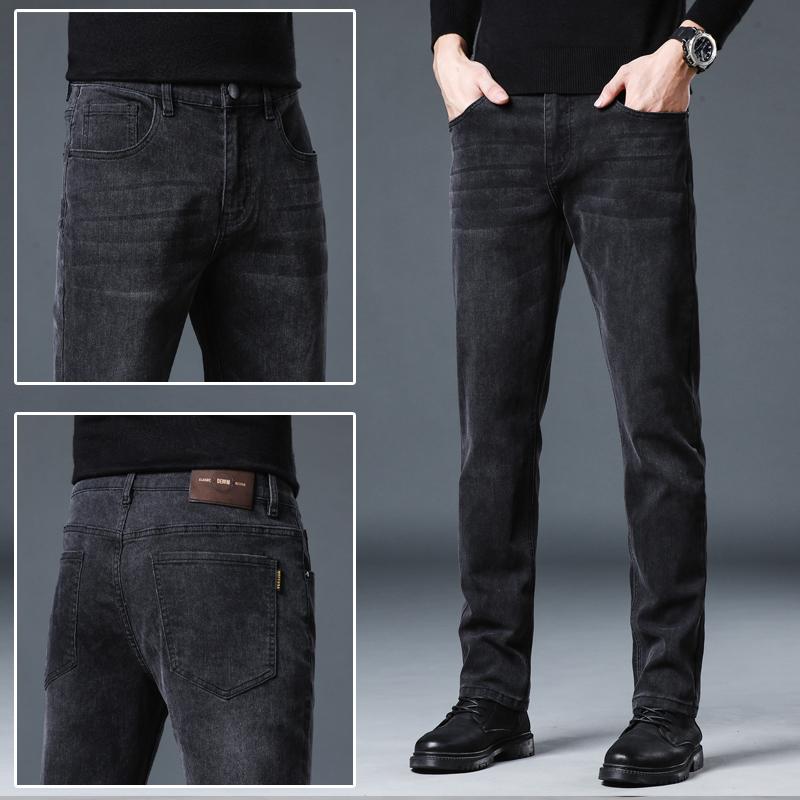 メンズ ファッション 服 オシャレ シンプル 大人 かっこいい 大きいサイズ ストリート 紳士服 ブラック ジーンズ ストレート ハイエンド ビジネス カジュアル パンツ 秋